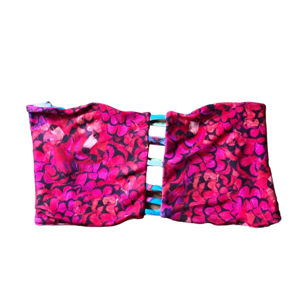Reversible Indie Attire Pink Bandeau Bikini Top with cutouts
